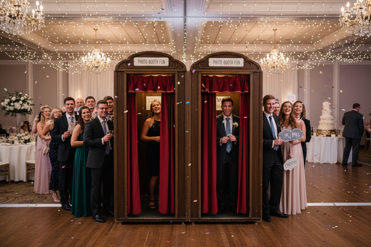 Twin photo booths side-by-side