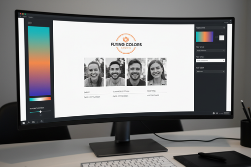 Photo strip editor screen